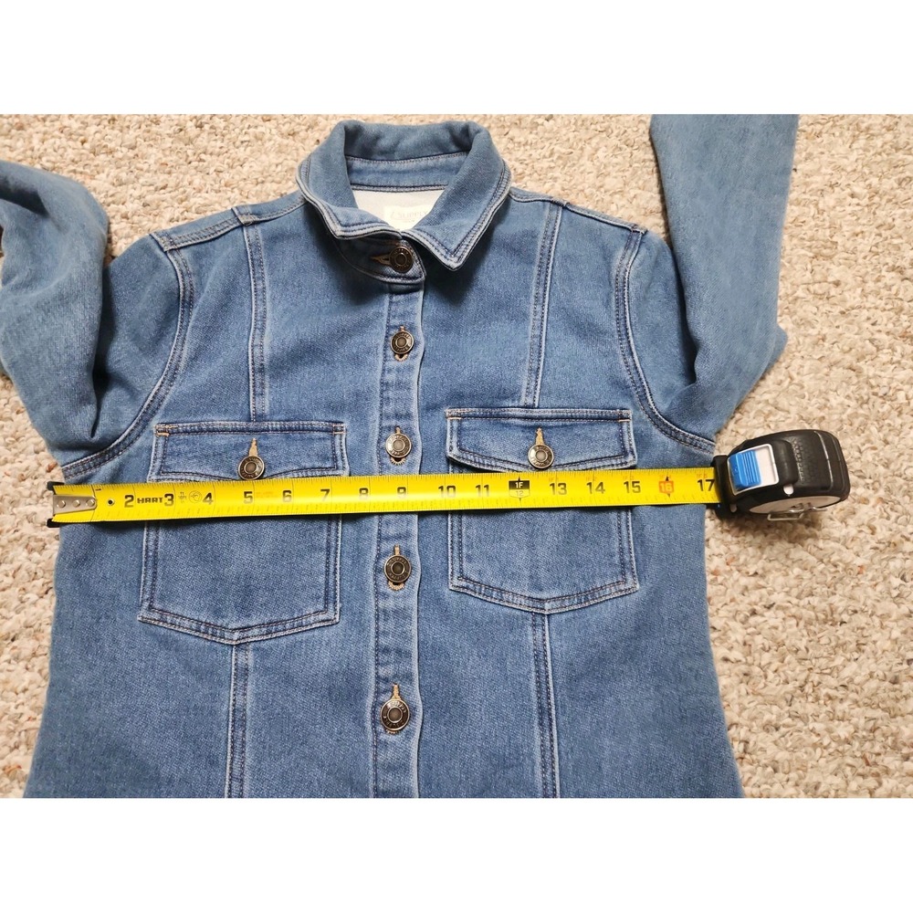 Z Supply Candice Knit Denim Dress Vintage Indigo Blue Mini Shirt Dress XS NWT - Picture 4 of 16